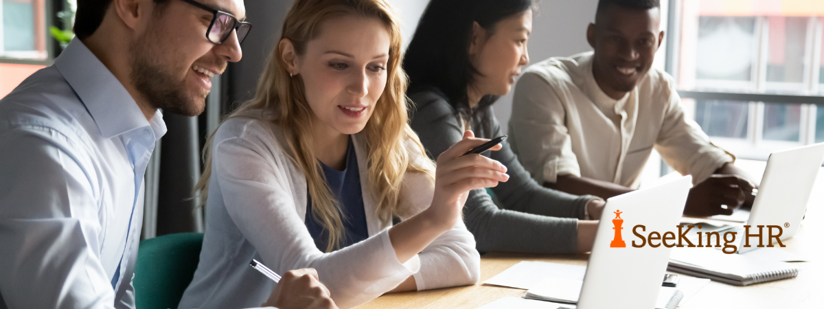 Employees in a learning and development course